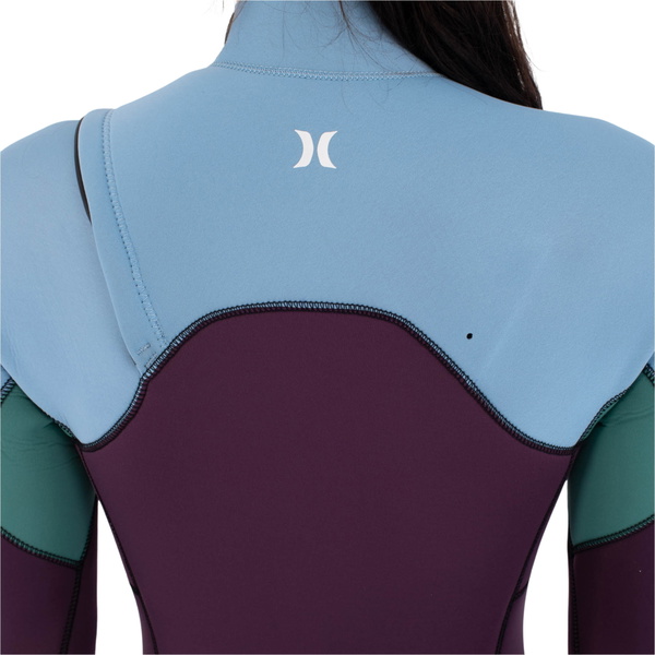 2026 Hurley Fato De Mergulho Advant Para Mulher 3/2mm Chest Zip WFS0013302 - Bonnie Blue